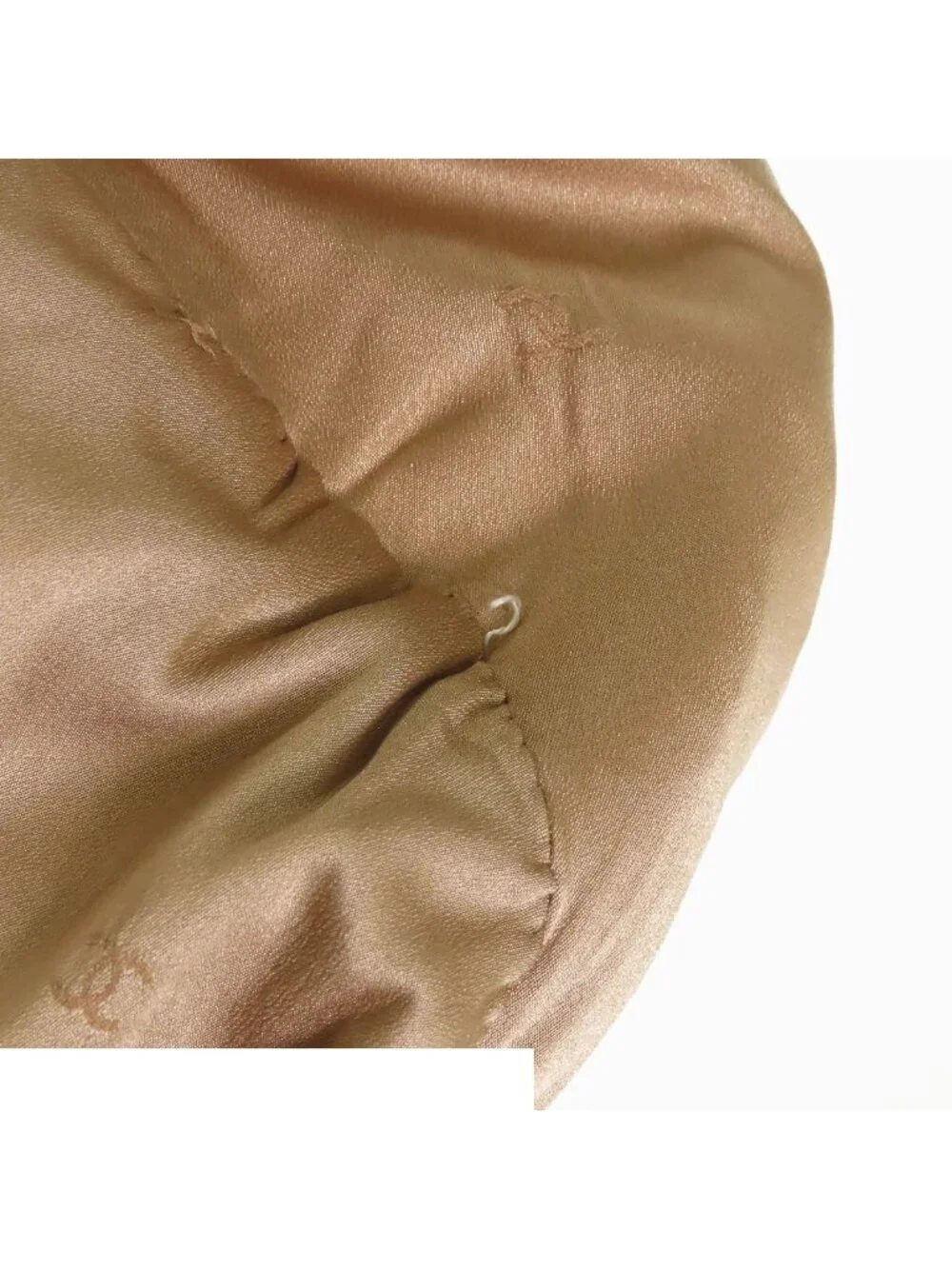 Chanel Coco Number Button Jacket Beige Wool Rayon Nylon Shoulder Pad 98P Top 36